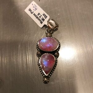 Moonstone Pink Pendant 925 Sterling Silver